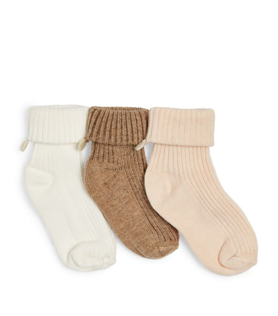 Shop Tartine Et Chocolat Ribbed Socks (pack Or 3) In White