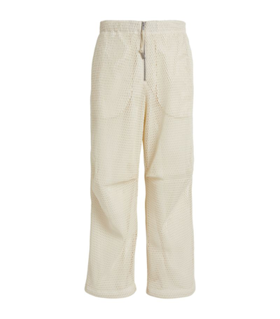 Shop Jil Sander Mesh Wide-leg Trousers In Ivory