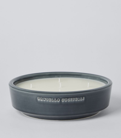 Shop Brunello Cucinelli 5-wick Ebano Candle (28cm) In Grey