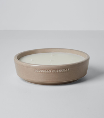 Shop Brunello Cucinelli 5-wick Ebano Candle (28cm) In Neutrals