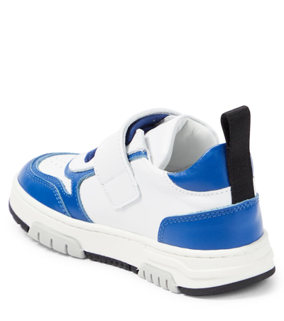 Moschino Logo Leather Sneakers In White
