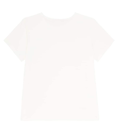 Shop Versace Logo Cotton-blend Jersey T-shirt In White