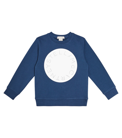 Stella Mccartney Logo-print Cotton Sweatshirt In Blue