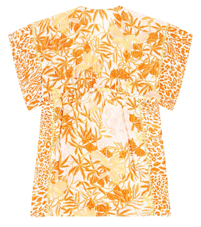 Shop Poupette St Barth Amaya Floral Kaftan In Yellow