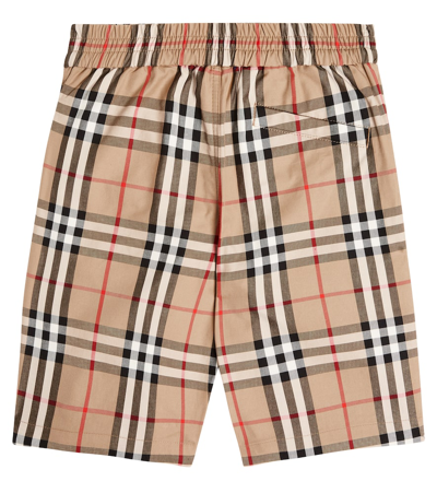 Shop Burberry Check Cotton Shorts In Multicoloured