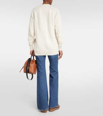 Shop Chloé Cashmere Cardigan In White