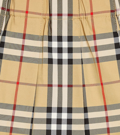 BURBERRY CHECK褶裥棉质半身裙