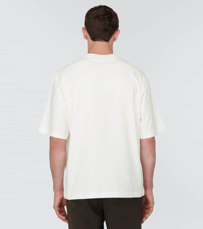Shop Burberry Embroidered Cotton Jersey T-shirt In White