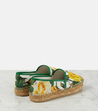 Shop Dolce & Gabbana Floral Canvas Espadrilles In Multicoloured