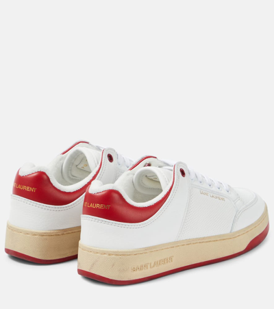 Saint Laurent Leather Sneakers In White