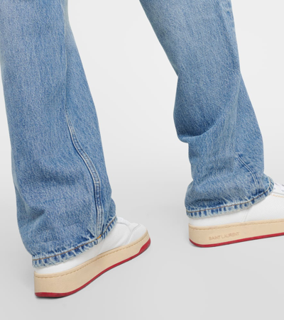 Saint Laurent Leather Sneakers In White