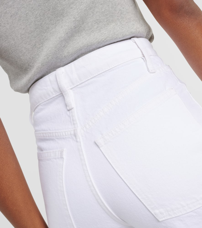 Frame High-rise Barrel-leg Jeans In White