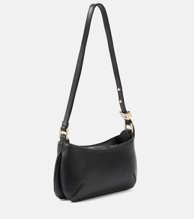 Shop Max Mara Daisybag Small Leather Shoulder Bag In Black