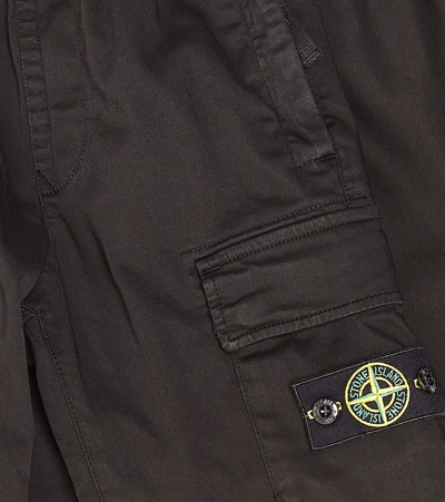 Shop Stone Island Junior Compass Cargo Pants In Black