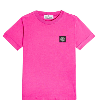 Shop Stone Island Junior Compass Cotton Jersey T-shirt In Pink