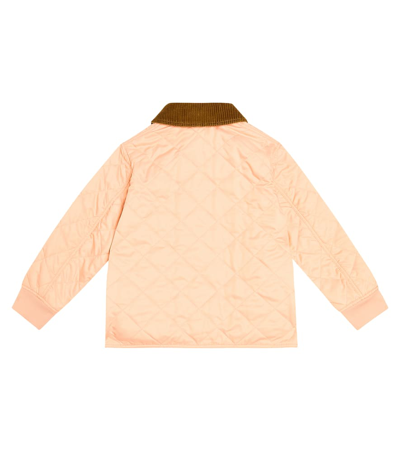 Shop Burberry Quilted Jacket In Pink