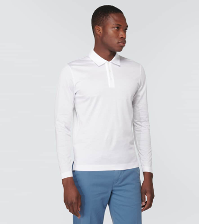 Shop Canali Cotton Polo Shirt In White