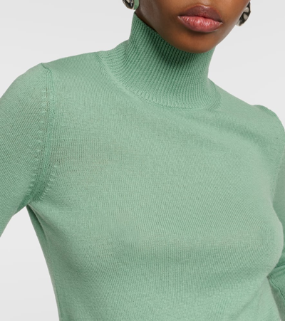 Shop 's Max Mara Niobe Virgin Wool Turtleneck Sweater In Green