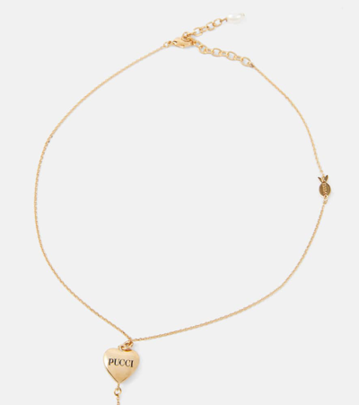 Shop Pucci Hearts Body Chain In Gold