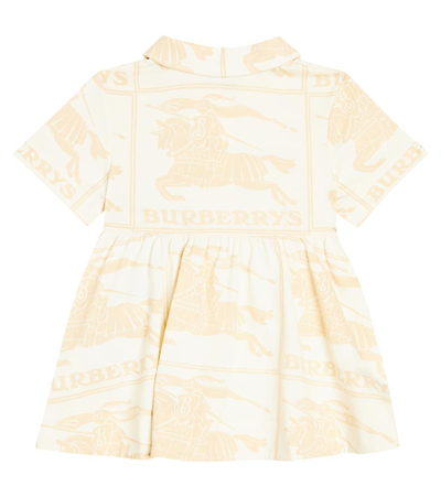 Shop Burberry Baby Ekd Printed Cotton Jersey Dress In Multicoloured