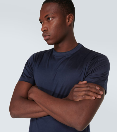 Shop Canali Cotton Jersey T-shirt In Blue