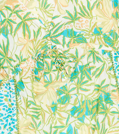 Poupette St Barth Amaya Floral Kaftan In Green