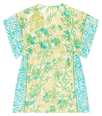 Shop Poupette St Barth Amaya Floral Kaftan In Green