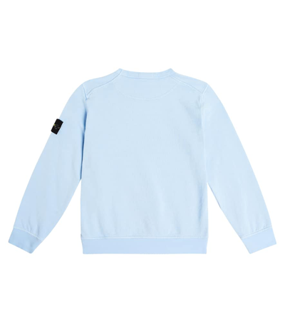 Shop Stone Island Junior Compass Cotton Sweatshirt In Blue