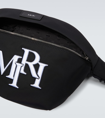 Shop Amiri Staggered Embroidered Belt Bag In Black