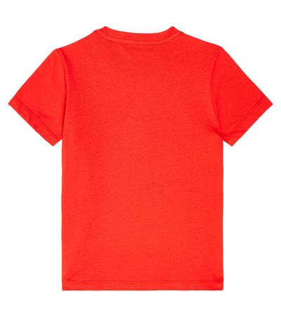 Shop Versace Medusa Cotton Jersey T-shirt In Rosso+multicolor