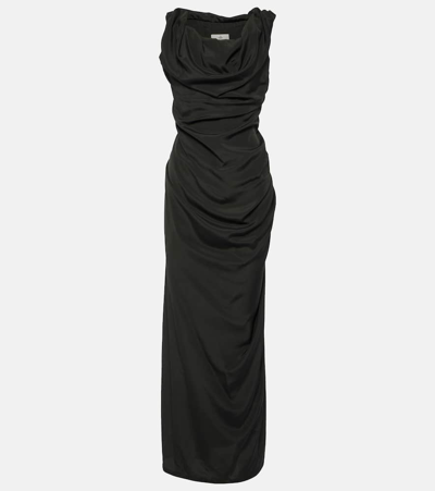 Shop Vivienne Westwood Ginnie Draped Midi Dress In Black