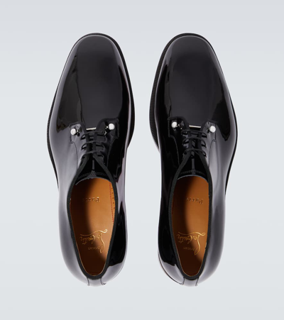 Christian Louboutin Chambeliss Patent Calfskin Oxford Shoes In Black