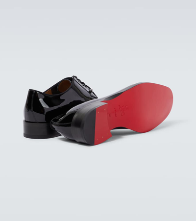 Christian Louboutin Chambeliss Patent Calfskin Oxford Shoes In Black