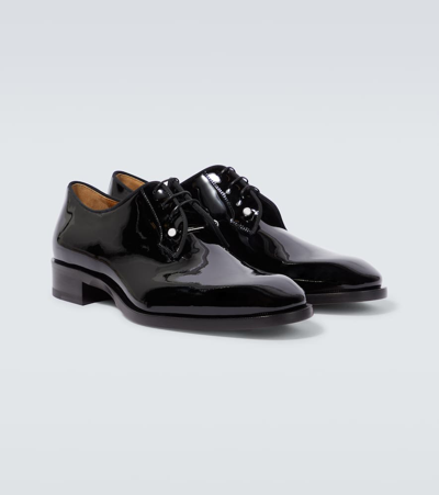 Christian Louboutin Chambeliss Patent Calfskin Oxford Shoes In Black