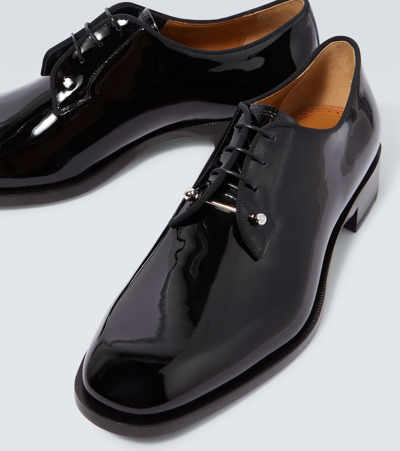 Christian Louboutin Chambeliss Patent Calfskin Oxford Shoes In Black
