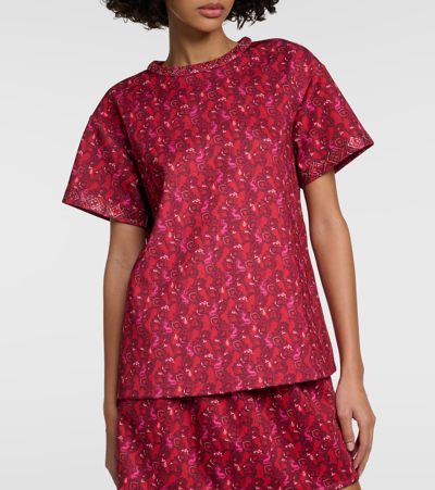 Max Mara Oidio Floral Jersey T-shirt In Multicoloured