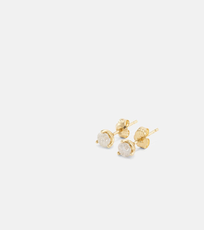 Stone And Strand 14kt Gold Earrings With Diamonds In Gold