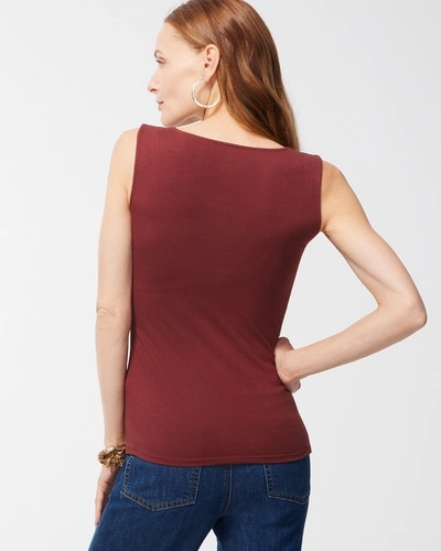 Chico's Contour Cotton Square Neck Tank In White