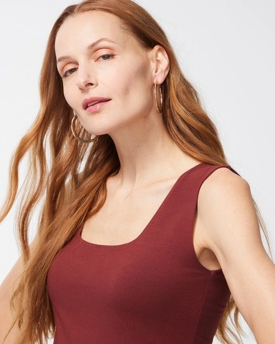 Chico's Contour Cotton Square Neck Tank In White