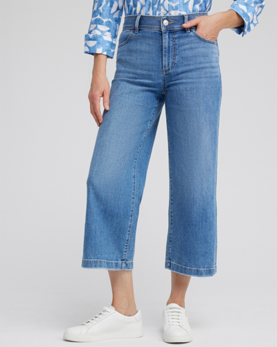 Shop Chico's Cropped Wide Leg Jeans In Light Wash Denim Size 4 |  In Meera Indigo