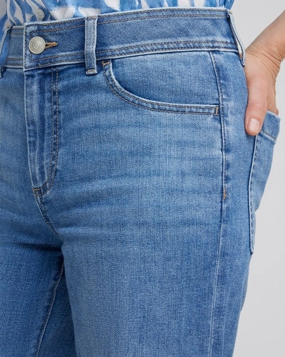 Shop Chico's Cropped Wide Leg Jeans In Light Wash Denim Size 12 |  In Meera Indigo