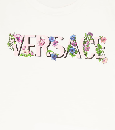 Shop Versace Medusa Embellished Cotton Jersey T-shirt In White