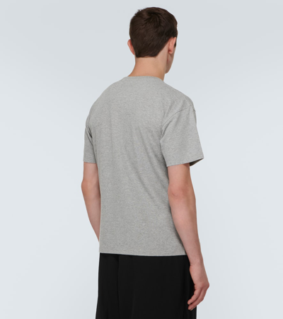 Shop Saint Laurent Cassandre Cotton-blend Piqué T-shirt In Grey