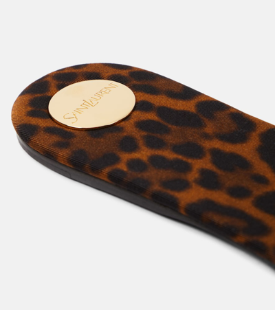 Shop Saint Laurent Carlyle Leopard-print Satin Sandals In Multicoloured