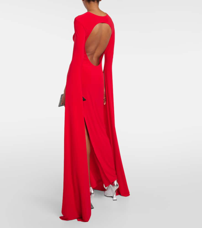 Shop Norma Kamali Draped Jersey Gown In Red