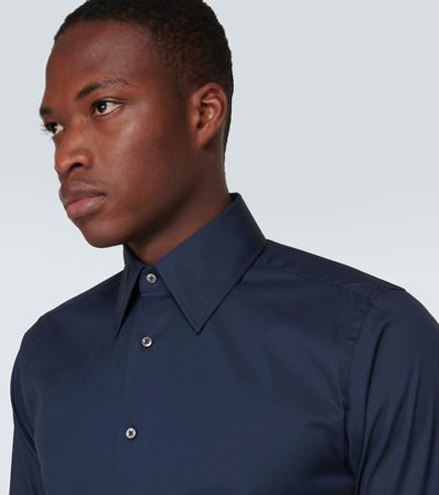 Shop Canali Cotton-blend Shirt In Blue