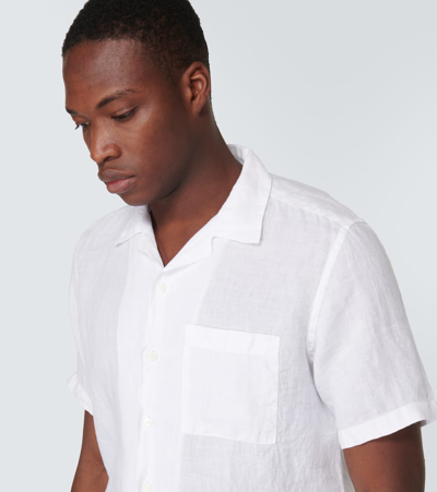 Shop Canali Linen Shirt In White