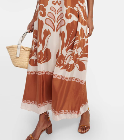 Adriana Degreas Printed Strapless Silk Maxi Dress In Multicoloured