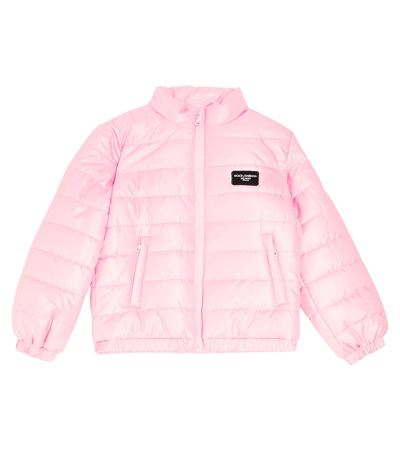 Shop Dolce & Gabbana Puffer Jacket In Pink