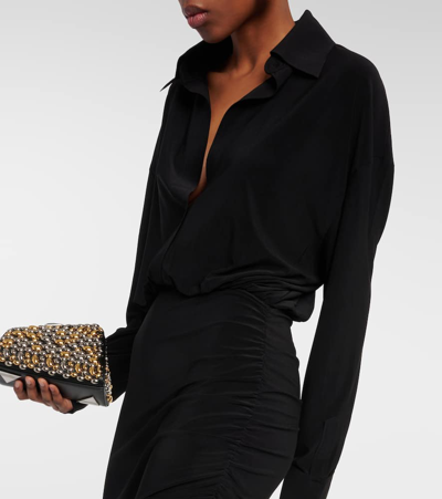 Norma Kamali Shirred Jersey Maxi Dress In Black